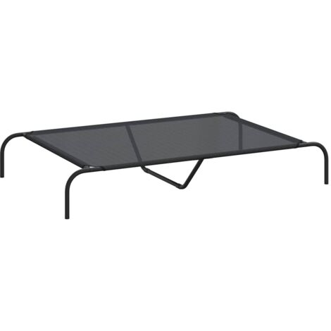 Cuccia per Cani Rialzata Nera 130x80x20 cm Textilene e Acciaio vidaXL (1/5)