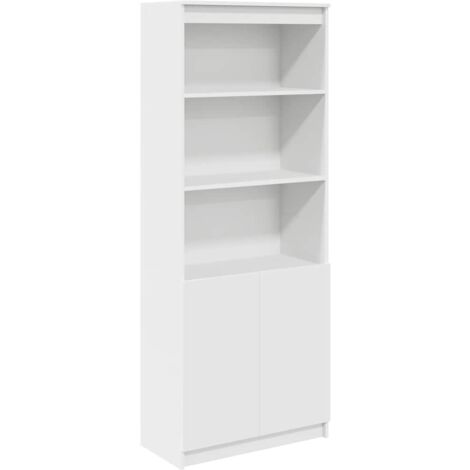 vidaXL Credenza Bianca 70x35x180 cm in Legno Multistrato