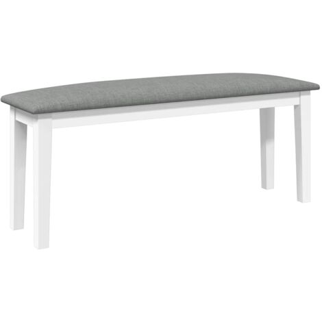vidaXL Panca 110 cm Bianco in Legno Massello di Hevea