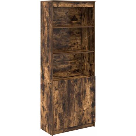 vidaXL Credenza Rovere Fumo 70x35x180 cm in Legno Multistrato