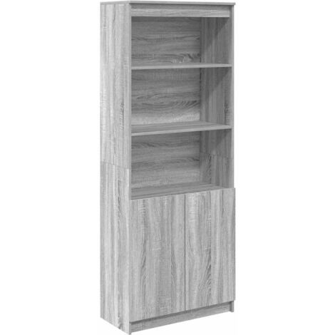 vidaXL Credenza Grigio Sonoma 70x35x180 cm in Legno Multistrato