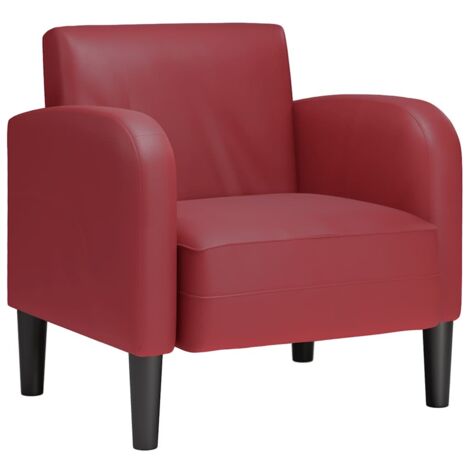 vidaXL Divano Sedia con Braccioli Rosso Vino 54 cm in Similpelle