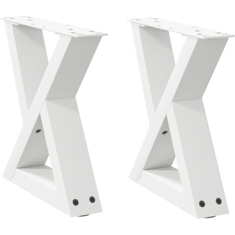 vidaXL Gambe per tavolino 2 pz Bianche 30x(30-31,3) cm Acciaio
