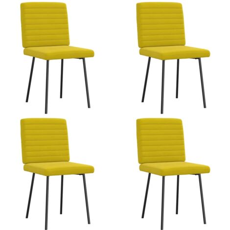 vidaXL Sedie da Pranzo 4 pz Gialle in Velluto (1/5)