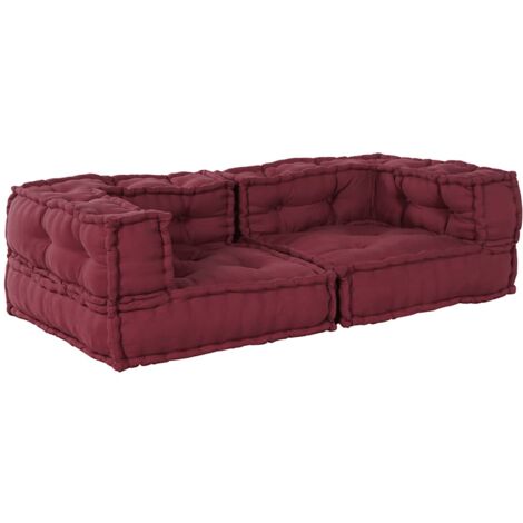 vidaXL Pouf Modulare Marrone Rossiccio 140x70x36 in Tessuto