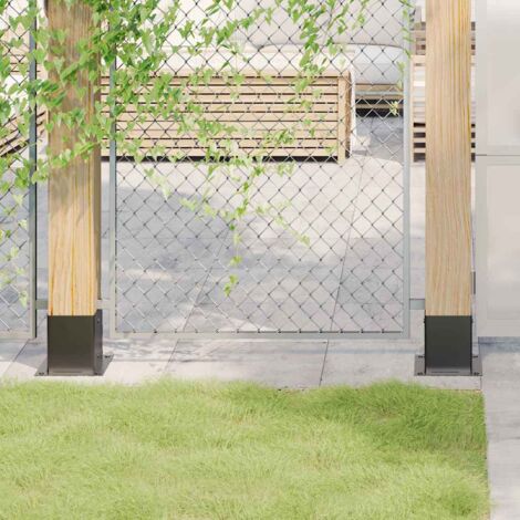 vidaXL Basi per Pali Quadrati 4pz 121x121mm Acciaio Verniciato Polvere (1/6)