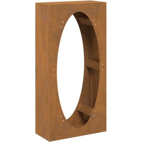 vidaXL Rastrelliera per Legna da Ardere 50x23x100 cm in Acciaio Corten