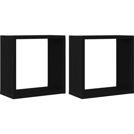 Mensole Parete a Cubo 2 pz Rovere Nero 30x15x30 cm Truciolato vidaXL