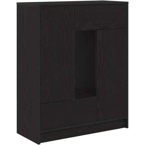 vidaXL Credenza con Cassetti e Ante Rovere Nero 73x31x90 cm