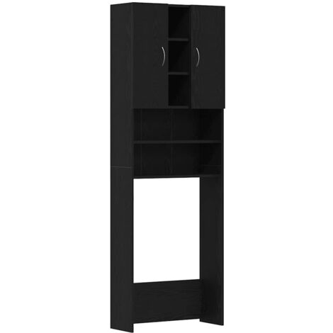 vidaXL Mobile per Lavatrice Rovere Nero 64x25,5x190 cm
