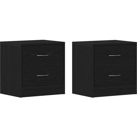 vidaXL Comodini 2pz Rovere Nero 40x30x40 cm in Legno Multistrato