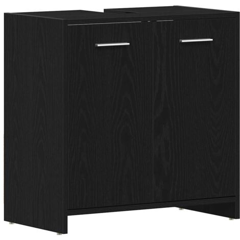 Mobile Lavabo Bagno Rovere Nero 60x30x60cm in Legno Multistrato vidaXL (1/5)