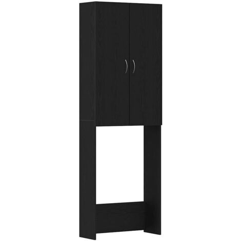 vidaXL Mobile per Lavatrice Rovere Nero 64x25,5x190 cm