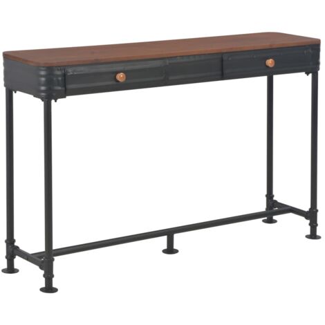 Tavolo Consolle 2 Cassetti 120x30x75 cm in Massello di Abete vidaXL