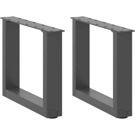 vidaXL Gambe per Tavolino da Caffè a Forma di U 2 pz Antracite 40x(30-31) cm Acciaio