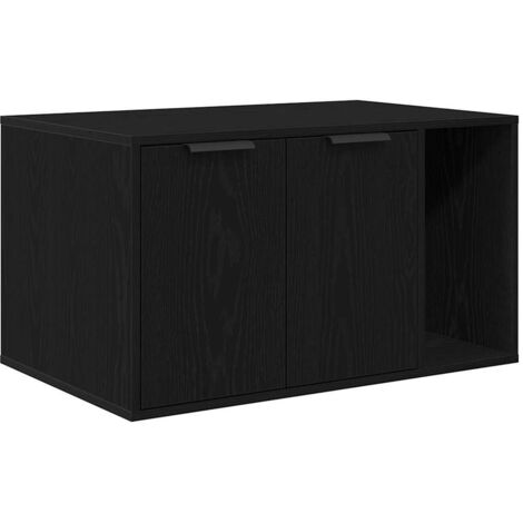 vidaXL Lettiera per gatti in rovere nero 80x50x45 cm in legno ingegnerizzato