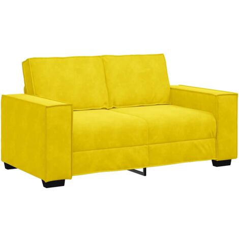 Divano a 2 Posti giallo 120 cm in Velluto vidaXL 522980