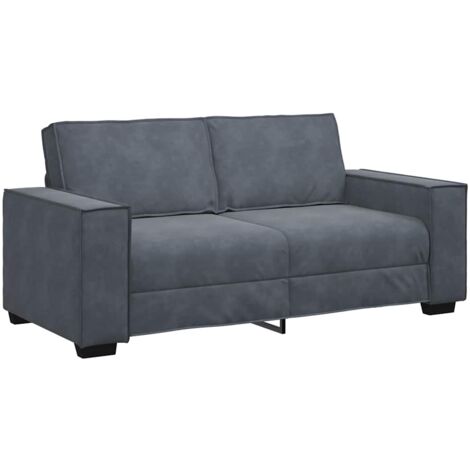 vidaXL Divano a 2 Posti grigio scuro140 cm in Velluto