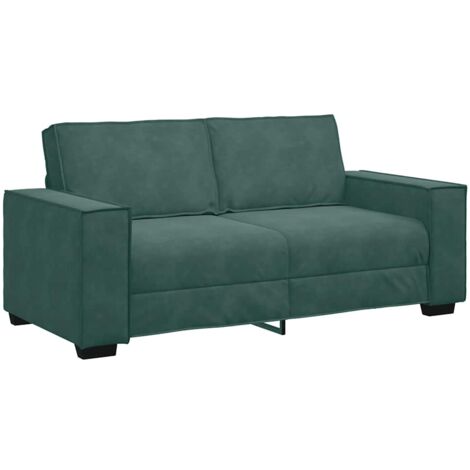 vidaXL Divano a 2 Posti Verde Scuro 140 cm in Velluto