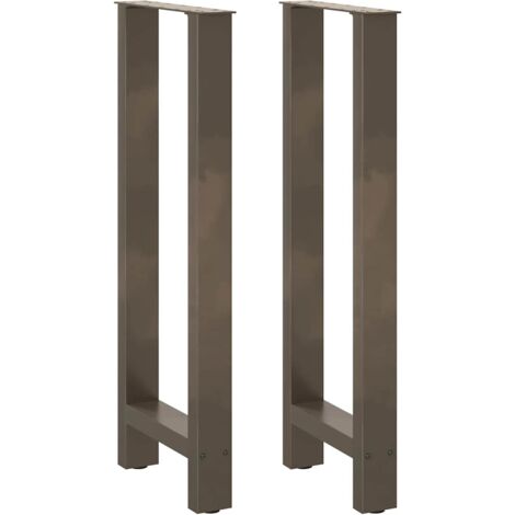 Gambe per tavolo da bar in acciaio naturale 2 pz 50x(100-101) cm in acciaio vidaXL 768496