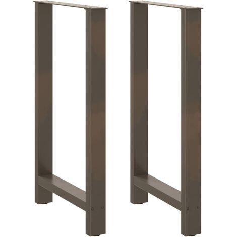 Gambe per tavolo da bar in acciaio naturale 2 pz 60x(100-101) cm in acciaio vidaXL
