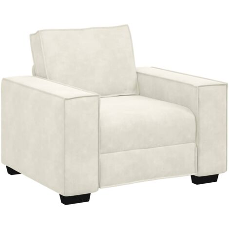 vidaXL Divano Sedia Crema 60 cm Velluto