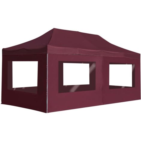 Gazebo Professionale Pieghevole Alluminio con Pareti 6x3m Vino vidaXL