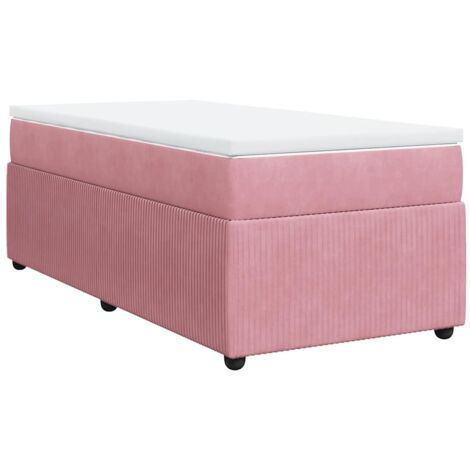 Giroletto a Molle con Materasso Rosa 90x190 cm in Velluto vidaXL (1/5)