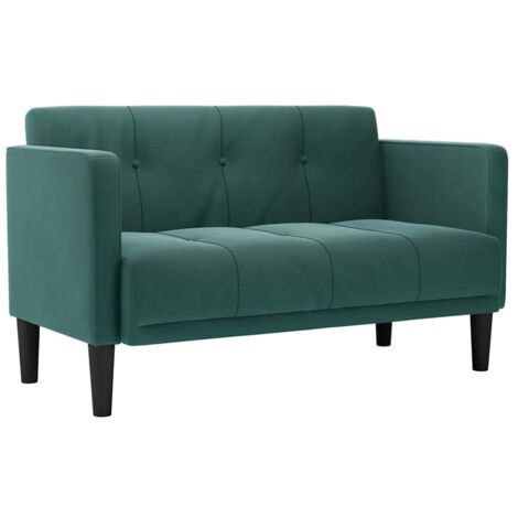 vidaXL Divano Divanetto Verde Scuro 111 cm in Velluto (1/5)