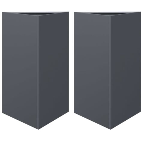 vidaXL Fioriere 2 pz Antracite Triangolari 50x43x75 cm in Acciaio