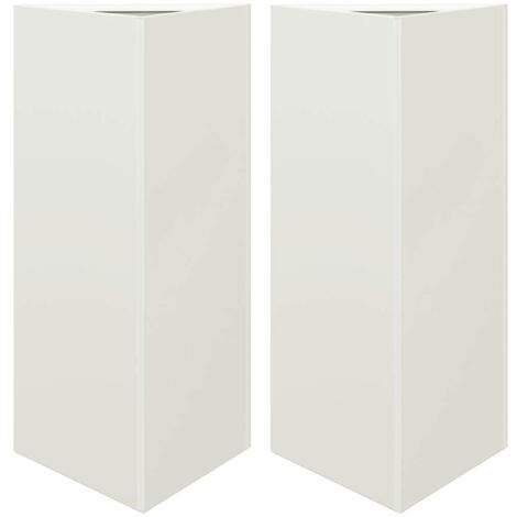 vidaXL Fioriere 2 pz Bianche Triangolari 40x34,5x75 cm in Acciaio