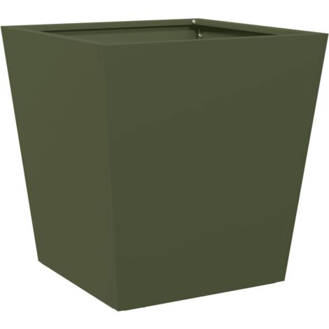 vidaXL Fioriera da Giardino Verde Oliva 40x40x40 cm in Acciaio