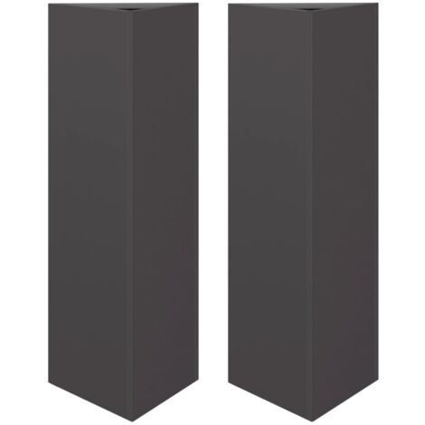 Fioriere da Giardino 2 pz Nere Triangolari 30x26x75 cm Acciaio vidaXL