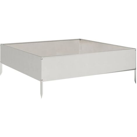 vidaXL Fioriera Rialzata da Giardino 100x100x33,5 cm in Acciaio Inox
