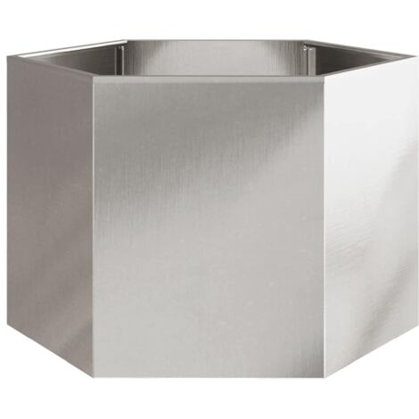 vidaXL Fioriera da Giardino Esagono 69x60x45 cm in Acciaio Inox