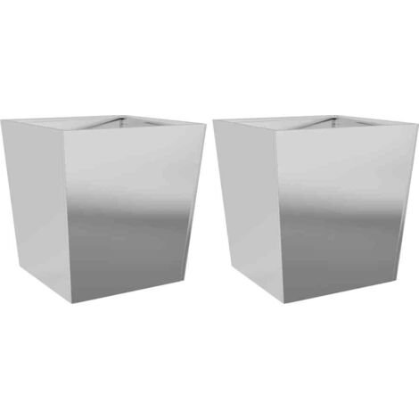 vidaXL Fioriere da Giardino 2 pz 50x50x50 cm in Acciaio Zincato