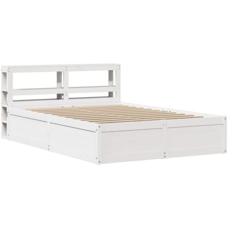 vidaXL Giroletto con Testiera Bianco 140x190 cm in Legno Massello Pino (1/5)