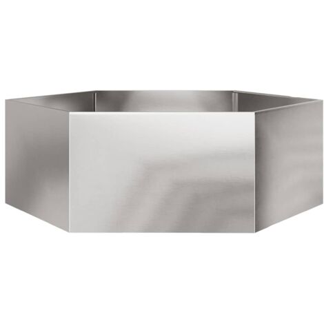 vidaXL Fioriera da Giardino Esagono 138x120x45 cm in Acciaio Inox