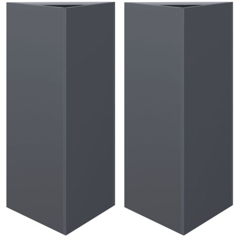 vidaXL Fioriere 2 pz Antracite Triangolari 40x34,5x75 cm in Acciaio