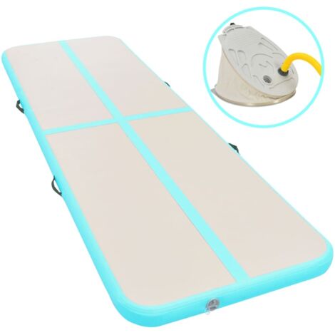 vidaXL Tappetino Ginnastica Gonfiabile e Pompa 500x100x10 cm PVC Verde