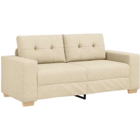 vidaXL Divano Divanetto Crema 140 cm in Tessuto
