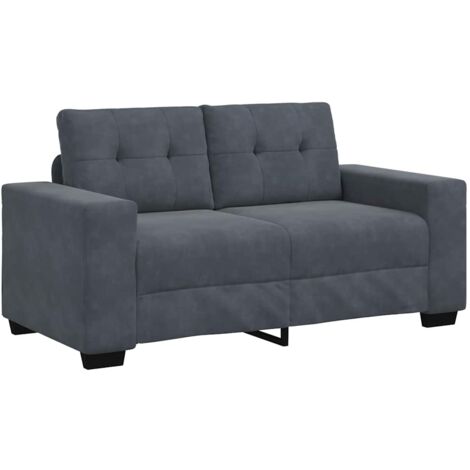 vidaXL Divano Divanetto Grigio Scuro 120 cm in Velluto