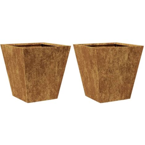 vidaXL Fioriere da Giardino 2 pz 30x30x30 cm in Acciaio Corten