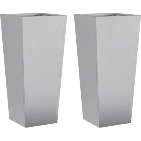 vidaXL Fioriere da Giardino 2 pz 35x35x75 cm in Acciaio Zincato
