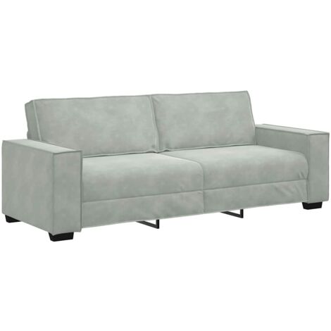 vidaXL Divano a 3 Posti Grigio Chiaro 180 cm in Velluto