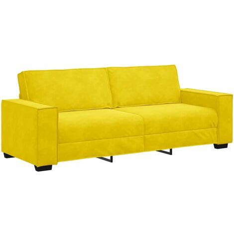 Divano a 3 Posti Giallo 180 cm in Velluto vidaXL 375421
