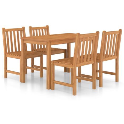 vidaXL Set da pranzo da giardino 5 pz 120x70 cm in legno massello di teak (1/5)