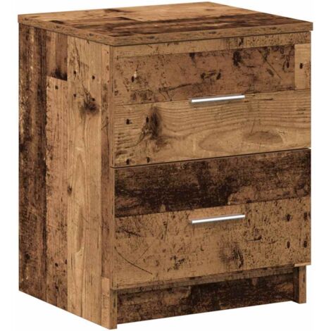 vidaXL Comodino con 2 Cassetti Legno Antico 40x36x50 cm (1/5)