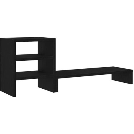 vidaXL Supporto Monitor con Organizzatore Rovere Nero in Truciolato