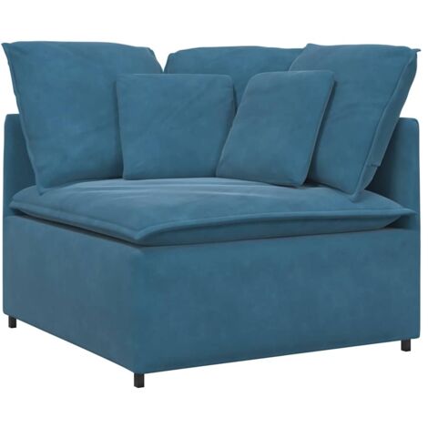 Modulo Angolare Divano Modulare con Cuscini Blu 100 cm vidaXL